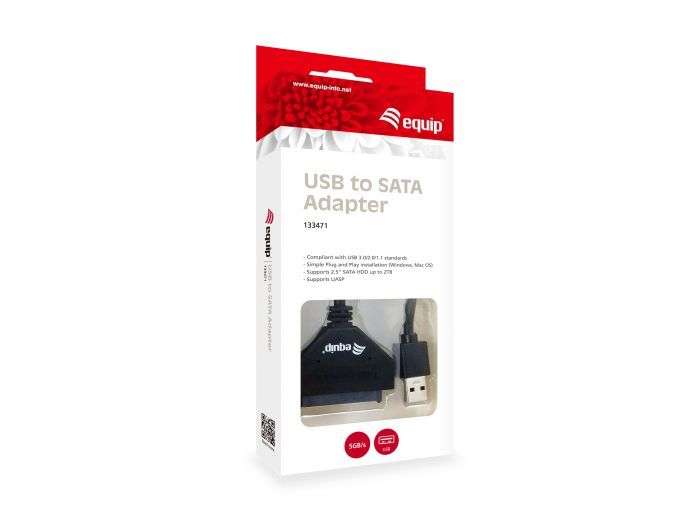 EQuip USB 3.0 to SATA Adapter Cable Black