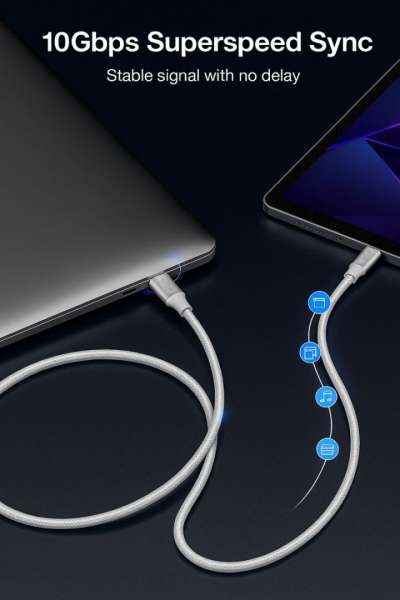 EQuip USB-C 3.2 Gen2 to USB-C 100W cable 1m White