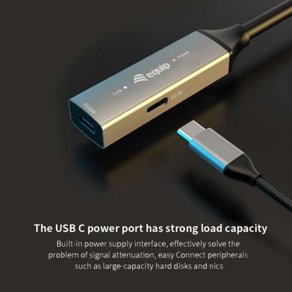 EQuip USB-C to C Active extension cable 5m Black