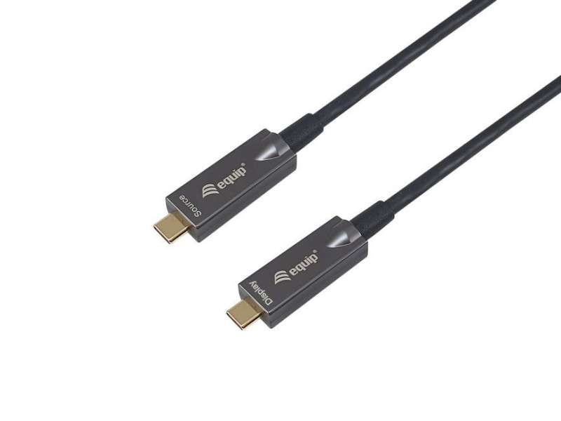 EQuip USB-C to C USB 3.2 Gen 2 10Gbps PD 60W 8K 60Hz Active Optical Cable 10m Black