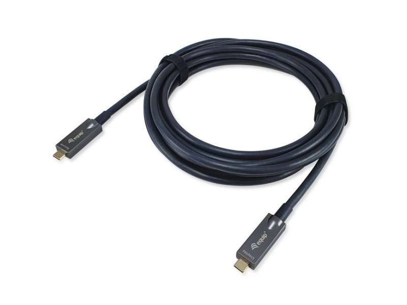EQuip USB-C to C USB 3.2 Gen 2 10Gbps PD 60W 8K 60Hz Active Optical Cable 15m Black