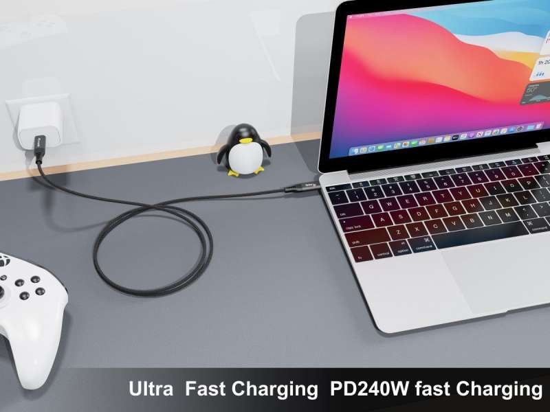 EQuip USB4 Ultra Slim Cable USB-C Male to USB-C Male 1.2m 40Gbps PD 3.1 240W 8K/60Hz Thunderbolt 3/4 Compatible Black