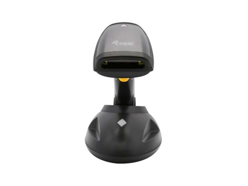 EQuip Wireless 1D Laser Barcode Scanner Long Distance with Stand Vonalkódolvasó Black
