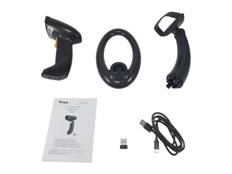 EQuip Wireless 2D Barcode Scanner with Stand Vonalkódolvasó Black