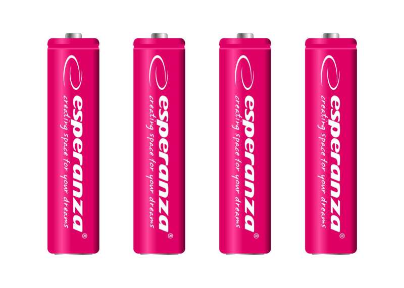 Esperanza 1000mAh AAA Ni-MH akkumulátor 4db/csomag Red