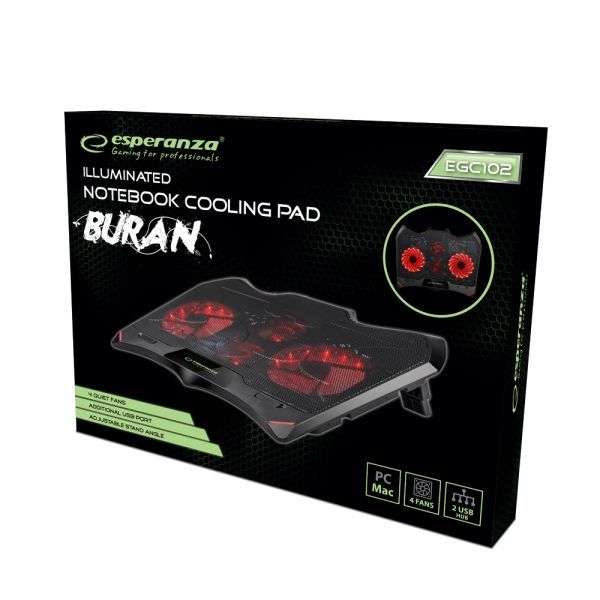 Esperanza Buran Gamer Notebook Hűtő Black