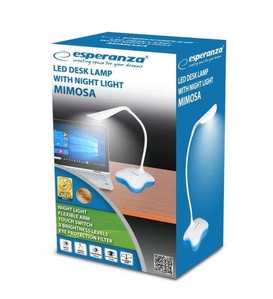 Esperanza ELD105W Mimosa LED Asztali Lámpa Fehér