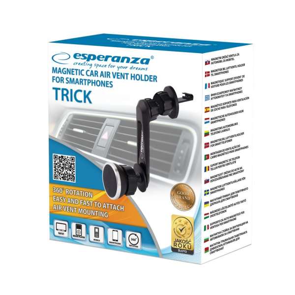 Esperanza EMH130 Trick Magnetic car mount for smartphones Black