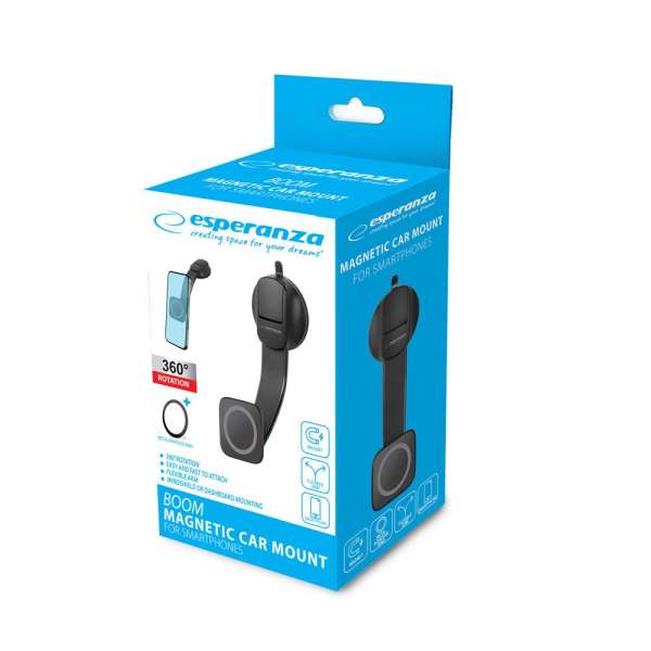 Esperanza EMH145 Boom magnetic car holder for smartphones Black