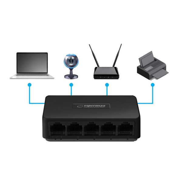 Esperanza ENS101 Flux 5 Port Ethernet Switch
