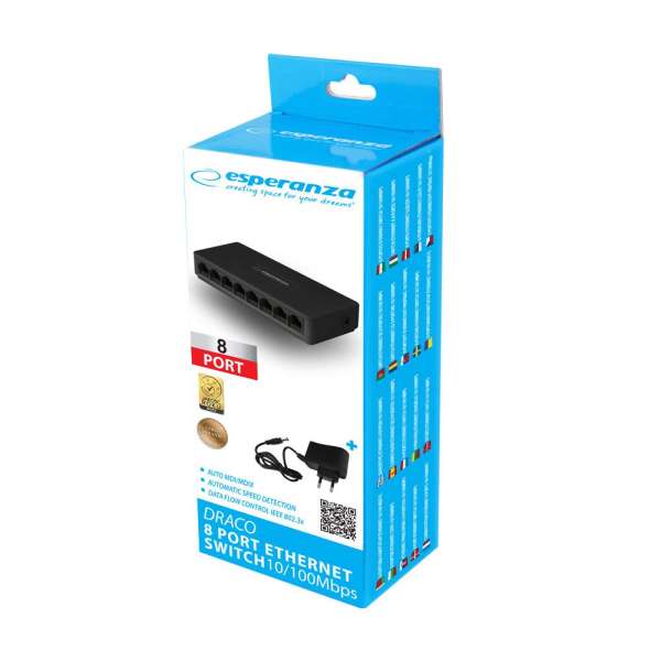 Esperanza ENS102 Draco 8-Port Ethernet Switch