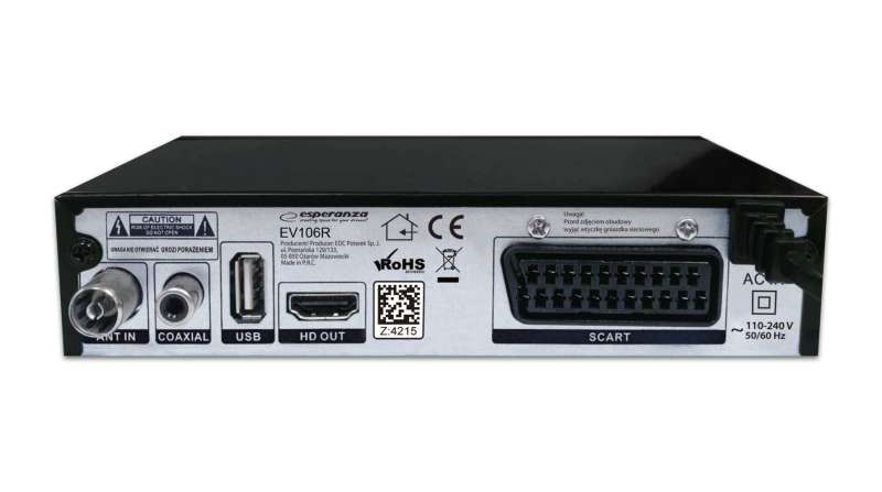 Esperanza EV106R DVB-T/T2 digital terrestrial TV decoder