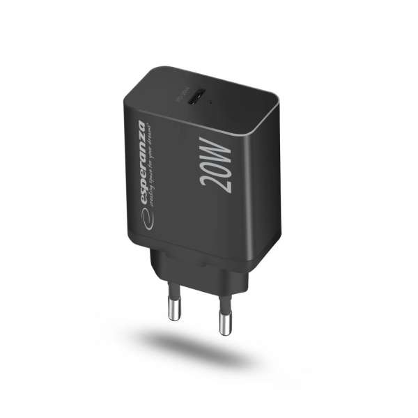 Esperanza EZC104K Quick Power Charger 20W USB-C PD Black