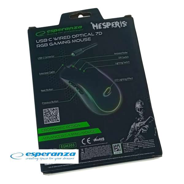 Esperanza Hesperis RGB Gaming Mouse Black