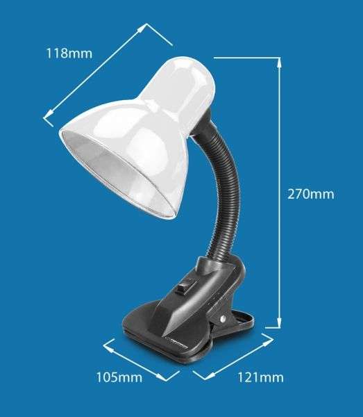 Esperanza Procyon E27 Desk Lamp White