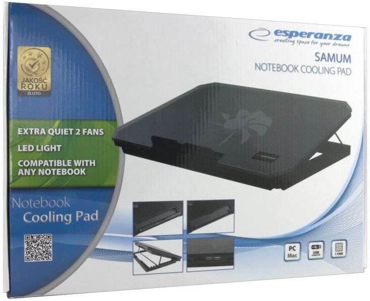 Esperanza Samum Notebook Hűtő Black