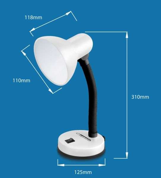 Esperanza Vega E27 Desk Lamp Green