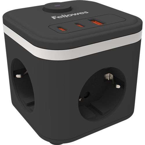 Fellowes PowerCube Hálózati Elosztó Kapcsolóval 3DIN 2m Black