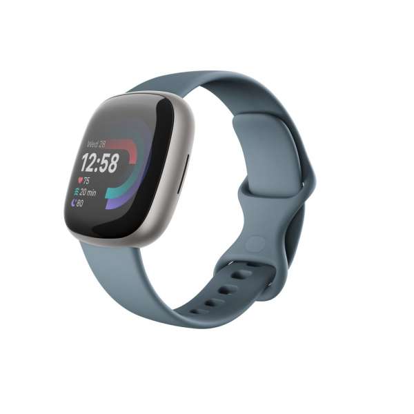 Fitbit Versa 4 Waterfall Blue/Platinum Aluminum Fitbit Versa 4 Waterfall Blue/Platinum Aluminum