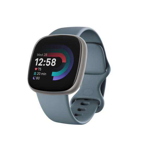Fitbit Versa 4 Waterfall Blue/Platinum Aluminum Fitbit Versa 4 Waterfall Blue/Platinum Aluminum