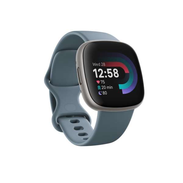 Fitbit Versa 4 Waterfall Blue/Platinum Aluminum Fitbit Versa 4 Waterfall Blue/Platinum Aluminum