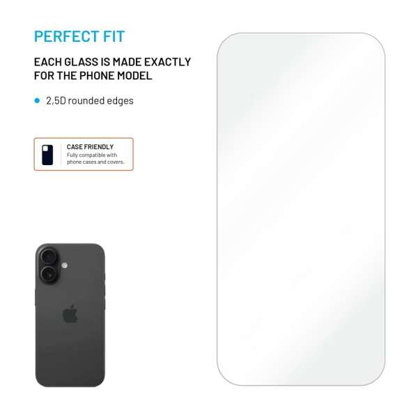FIXED 2,5D edzett üveg Apple iPhone 17 készülékhez, 2 drb