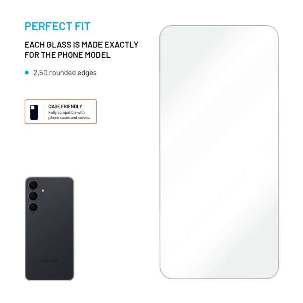 FIXED 2,5D edzett üveg Samsung Galaxy S25 FE készülékhez, 2 drb