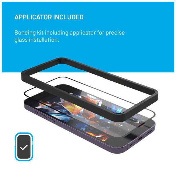FIXED Armor teljes képernyő borítás 2,5D edzett üvegfólia, applikátorral a Samsung Galaxy A55 5G készülékhez, fekete, FIXGA-1263-BK