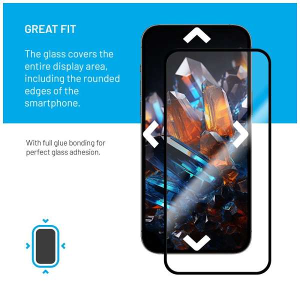 FIXED Armor teljes képernyő borítás 2,5D edzett üvegfólia, applikátorral a Samsung Galaxy S24+ készülékhez, fekete, FIXGA-1257-BK