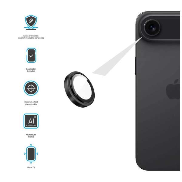 FIXED Armor Kamera lencsevédő Apple iPhone Air készülékhez, fekete