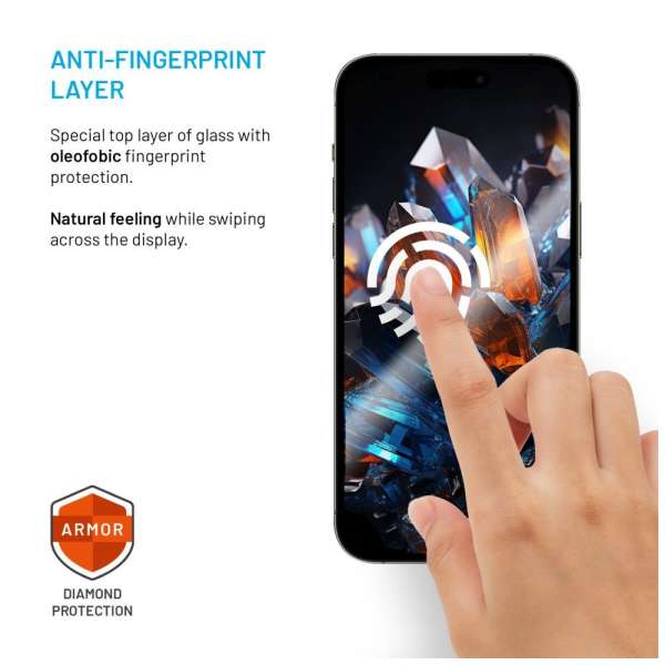 FIXED Armor Ultra tartós edzett üveg Apple iPhone 17 készülékhez, fekete