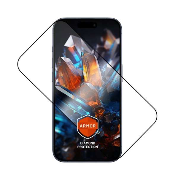 FIXED Armor Ultra tartós edzett üveg Apple iPhone 17 Pro Max készülékhez, fekete