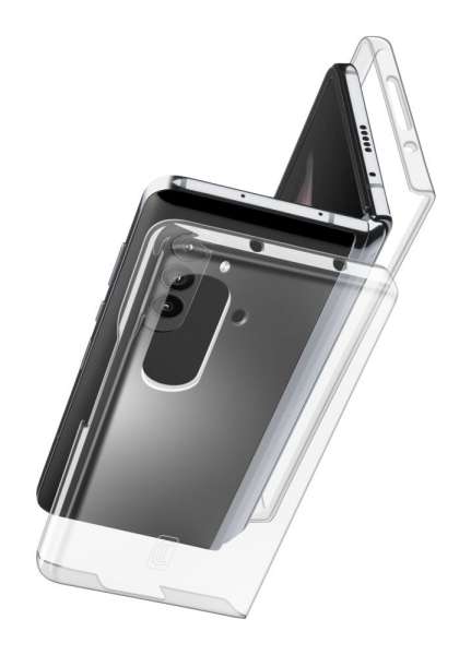 FIXED Back cover with protective frame Cellularline Clear Duo for Samsung Galaxy Z Fold5, clear