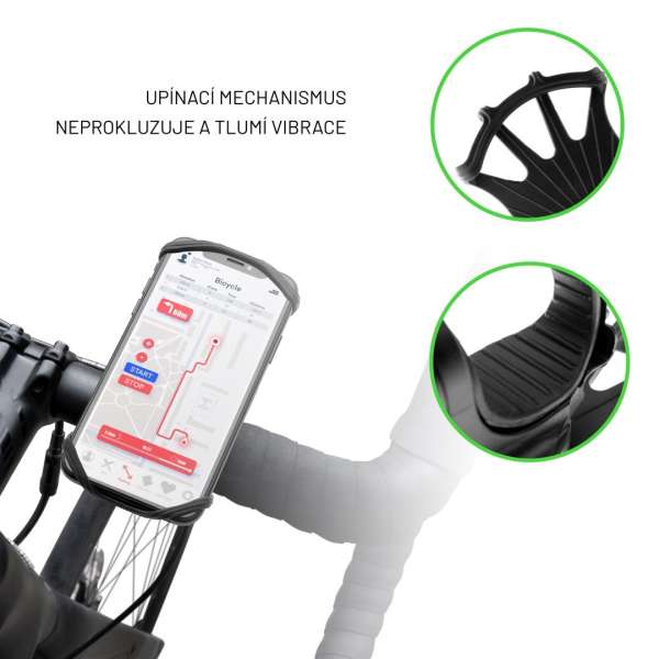 FIXED Bikee 2 szilikon telefontartó kerékpárra, fekete
