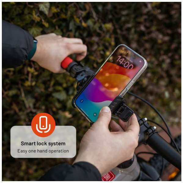 FIXED Bikee Plus kerékpáros telefontartó, 360°-ban elforgatható, védőszilikon, fekete