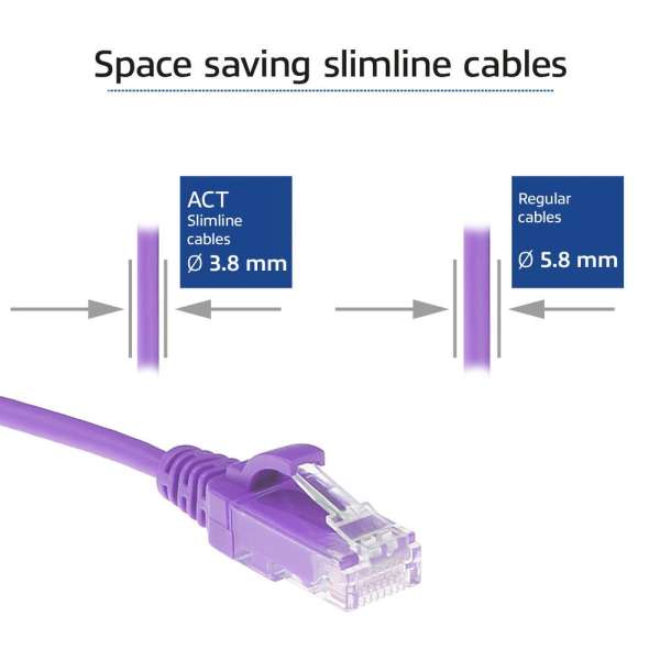 ACT CAT6 U-UTP Patch Cable 1m Purple