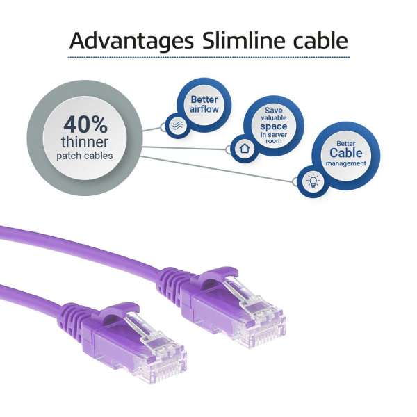ACT CAT6 U-UTP Patch Cable 1m Purple