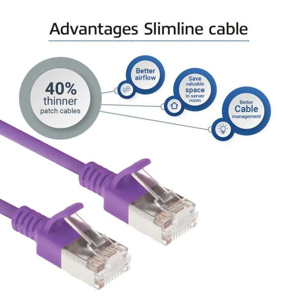 ACT CAT6A U-FTP Patch Cable 7m Purple