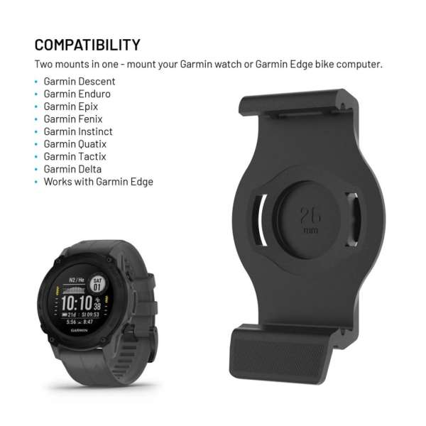FIXED Dock for Garmin 26mm Black