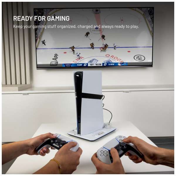 FIXED Dokkoló állvány PlayStation 5 (Pro/Slim) készülék tartozékai számára, fekete és fehér