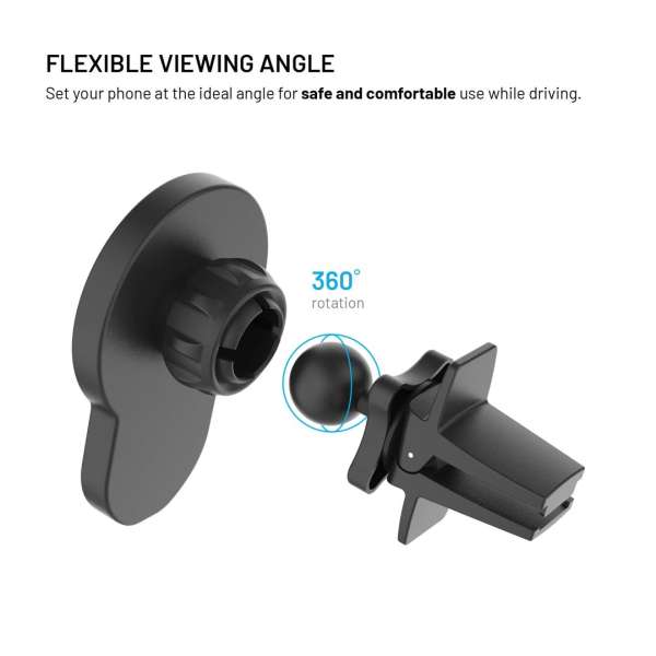 FIXED MagClick 2 autós tartó wireless töltővel 15W, fekete