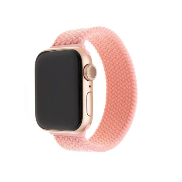FIXED Elastic Nylon Strap for Apple Watch 42/44/45mm, size L, pink
