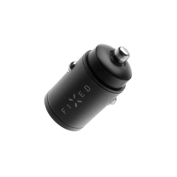 FIXED Dual USB-C autós töltő, 30W, fekete