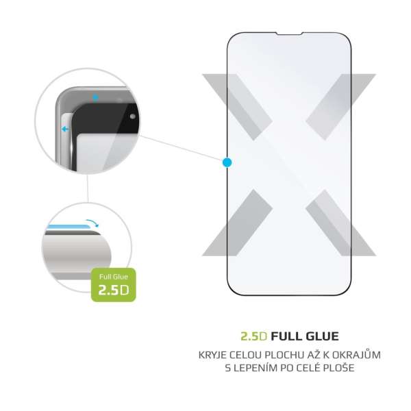 FIXED Full Cover 2,5D Tempered Glass for Apple iPhone 13 Mini, black