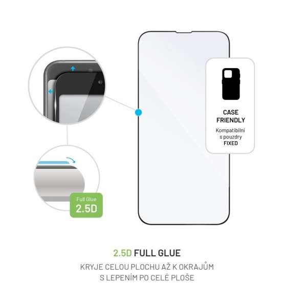 FIXED Full Cover 2,5D Tempered Glass for Apple iPhone 13 Pro Max/14 Plus, black