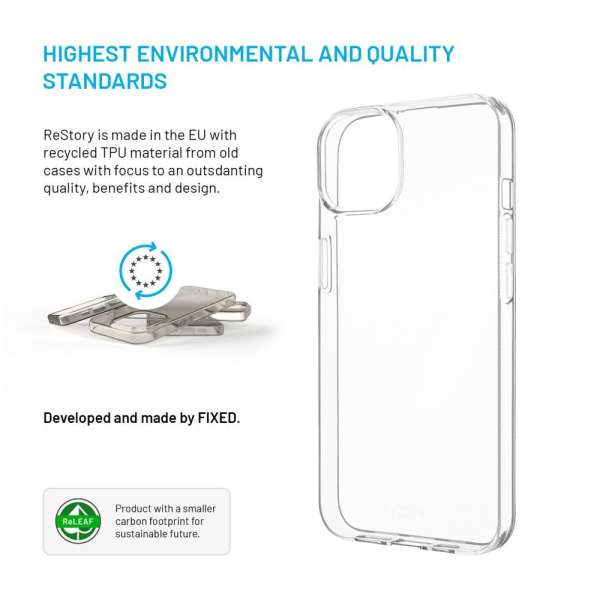 FIXED újrahasznosított anyagból készült AntiUV TPU hátlap Apple iPhone 15 Pro Max készülékhez, átlátszó