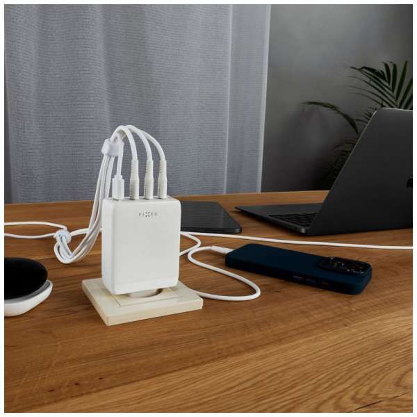 FIXED hálózati töltő 3xUSB-C 1xUSB-A kimenet, GaN technológia,PD 3.0, 100W, fehér