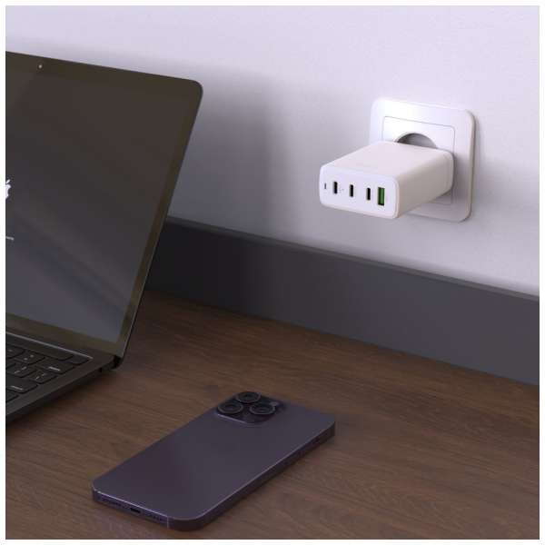 FIXED GaN 3xUSB-C/USB utazós töltő 120W, fehér