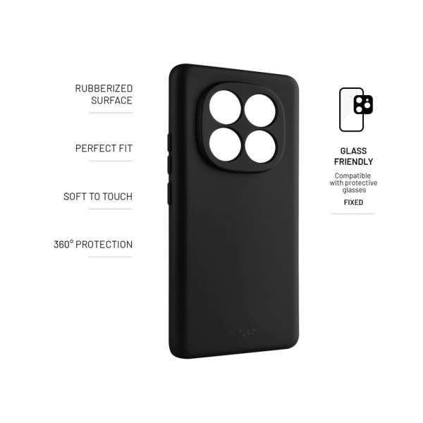 FIXED Gumírozott telefontok Story Xiaomi Redmi Note 14 Pro 5G/POCO X7 telefonhoz, fekete