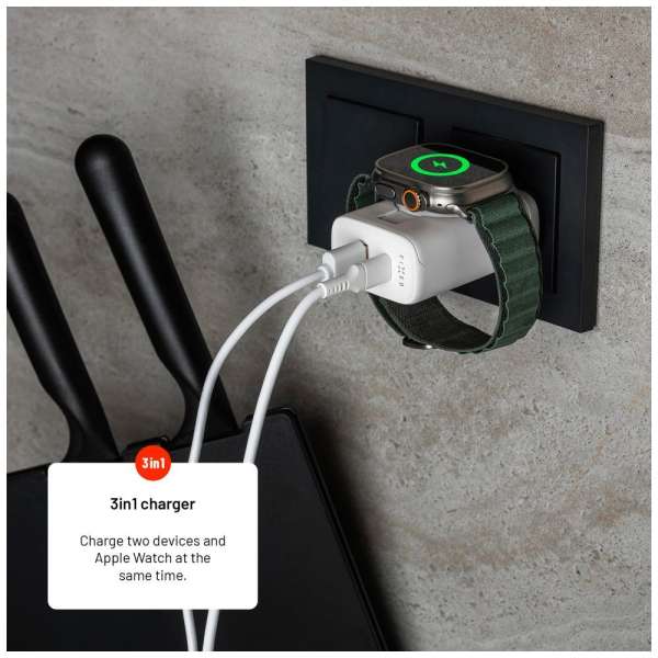 FIXED Hálózati aljzat utazó adapter 33W, fehér